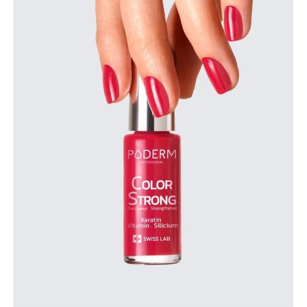 Poderm Color Strong Vernis Durcisseur n°797 Rouge Rosé - 8 ml