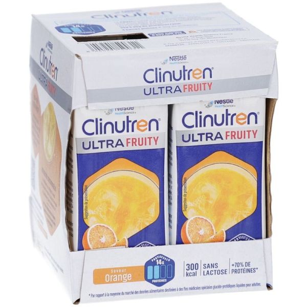 ULTRA FRUITY Saveur Orange - 4 x 200 ml