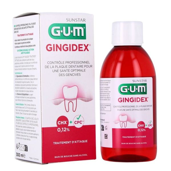 Gingidex Bain de Bouche Traitement Attaque Sans Alcool - 300 ml