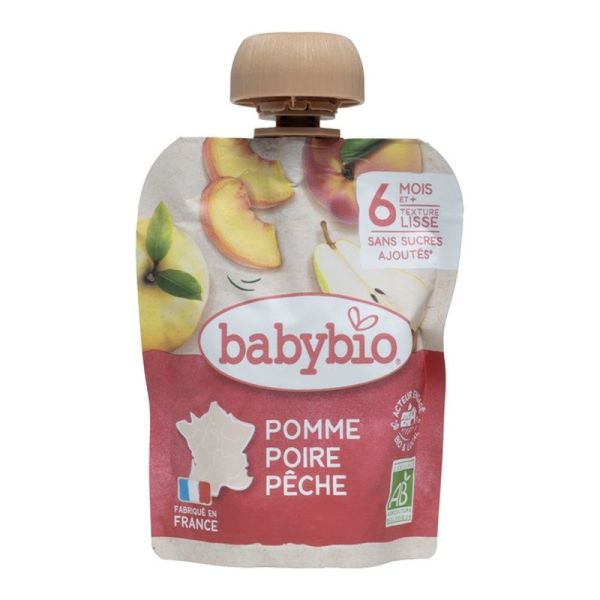 Gourdes Pomme Poire Pêche bio - 90 g