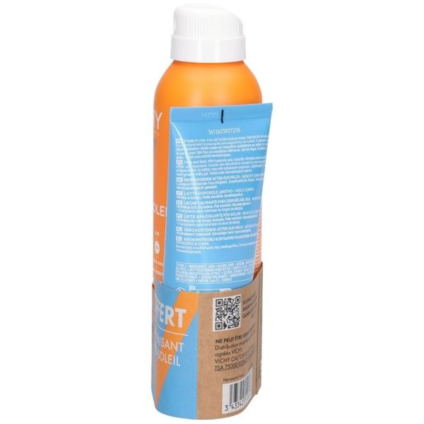 Brume Hydratante Invisible SPF50+ Capital Soleil - 200 ml, Lait Apaisant Apres-Soleil 100 ml offert