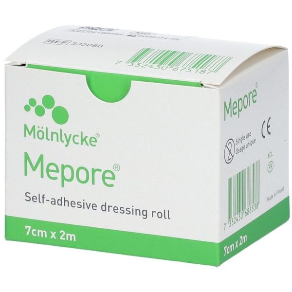 Pansement adhésif à découper non tissé en rouleau hypoallergénique - 2 m x 7 cm, 1 unité