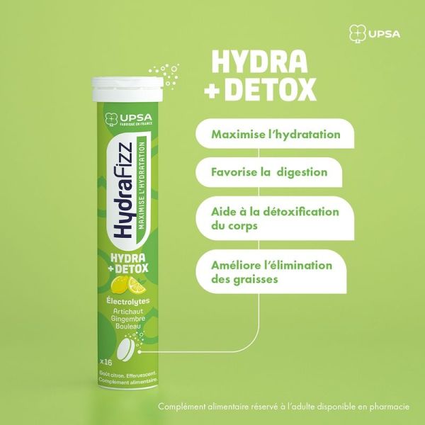 Hydra +Detox - 16 comprimés effervescents