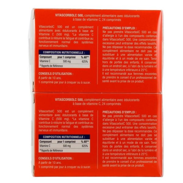 Vitamine C 500 mg - 24 comprimés à croquer