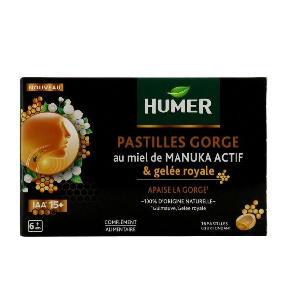 Pastilles Gorge Au Miel de Manuka Actif IAA 15+ - 16 pastilles