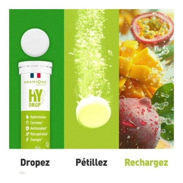 HYDROP Hydratation Électrolytes Mangue Passion - 20 comprimés effervescents