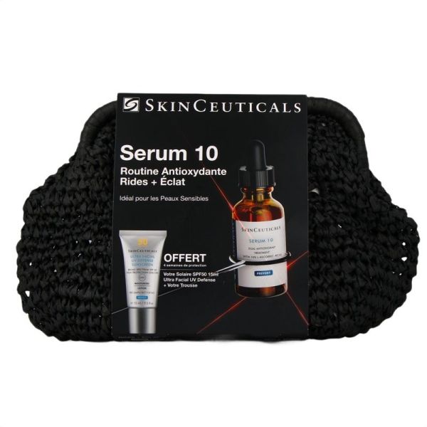 Trousse Routine Anti-Oxydante - Rides + Eclat - Sérum 10 30 ml + Crème Solaire SPF50 Visage 15 ml
