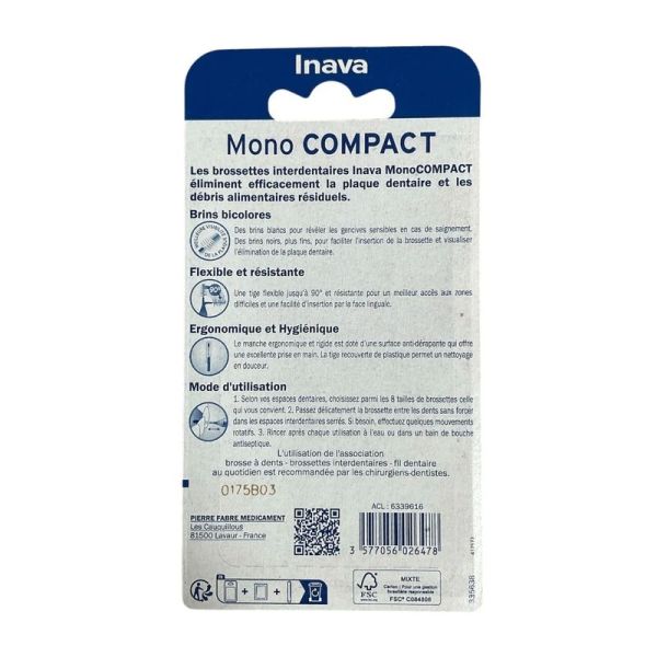 Brossettes Interdentaires Mono Compact - Rouge 1,5 mm - 4 + 2