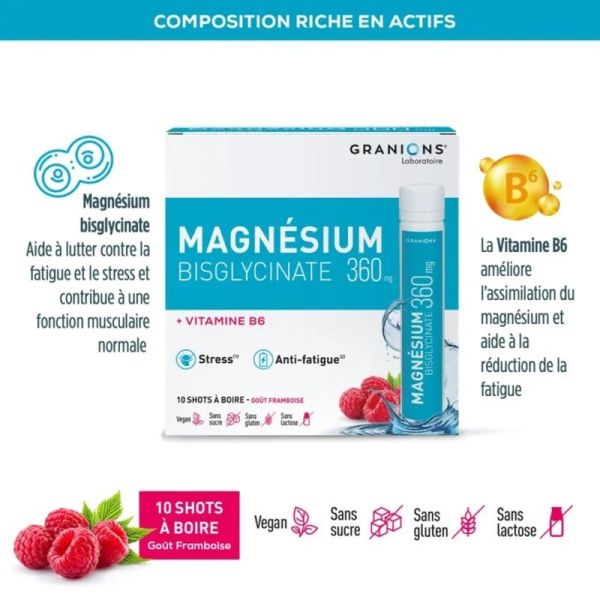 Magnésium Shot Bisglycinate 360 mg