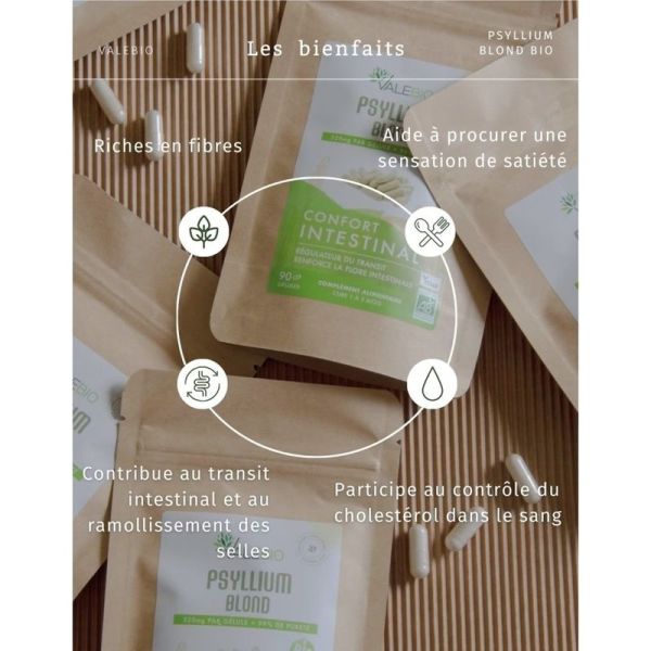 Psyllium Blond - Confort Intestinal - 90 gélules