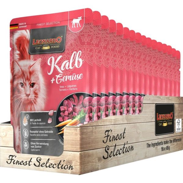 Sachet Fraicheur Veau Legume Leonardo - Chat adulte