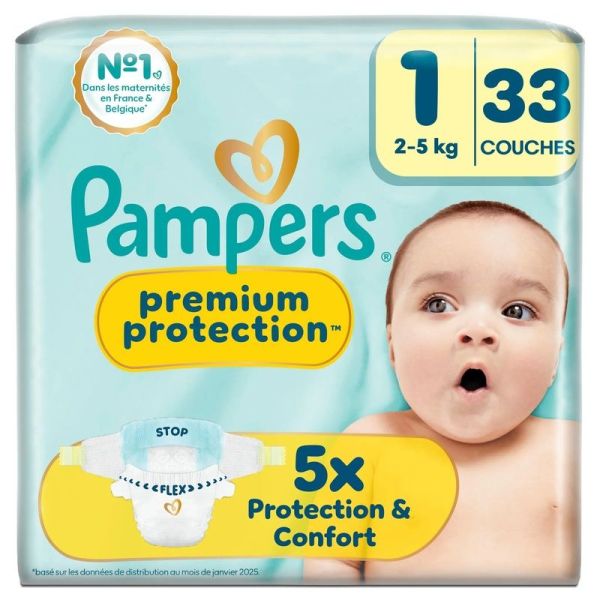 Premium Protection - Taille 1 (2-5kg) - 33 unités