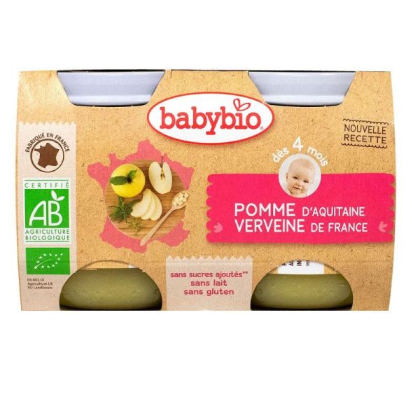 Vitbabybio. Petit pot fruits pomme & verveine 2x130g