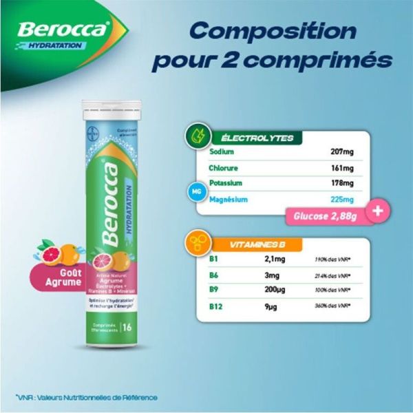 Hydratation - Agrume - 16 comprimés