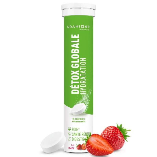 Détox Globale Effervescent - Goût fraise - 20 comprimés effervescents