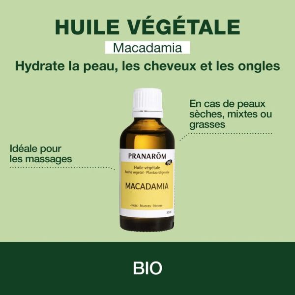 Huile Vegetale de Macadamia - Bio - 50 ml