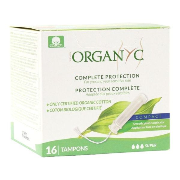 Tampons Super avec Applicateur Coton Bio - 16 tampons
