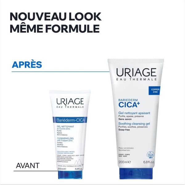 Gel Nettoyant Apaisant au Cuivre-Zinc Bariéderm Cica+ - 200 ml