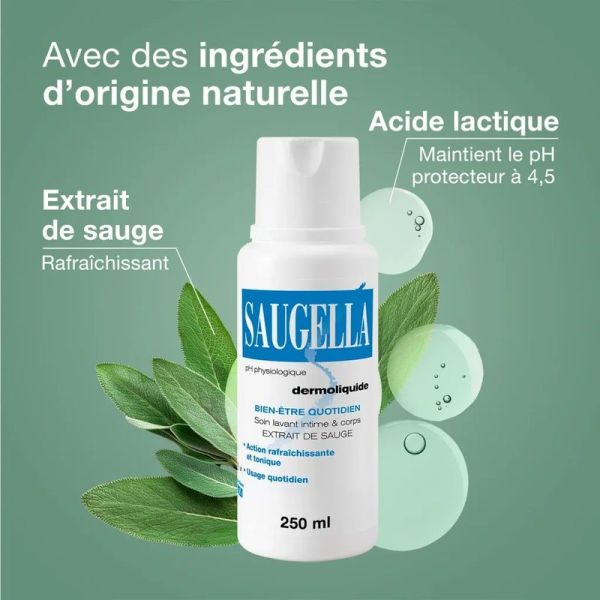 Saugella Dermoliquide soin lavant intime - 2 x 500 ml