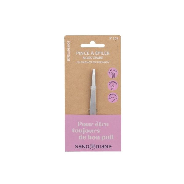 Pince à épiler mors crabe - Acier inoxydable mat - 1 unité