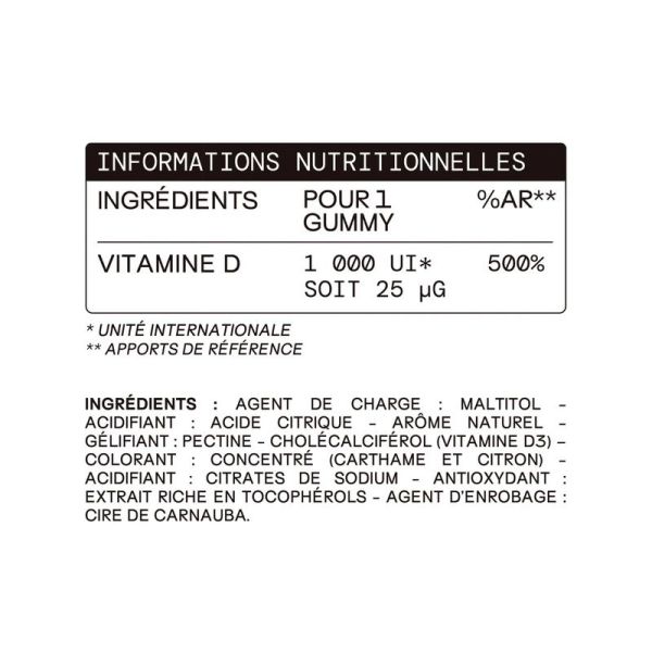 Vitamine D enfants sans sucres - 30 gummies