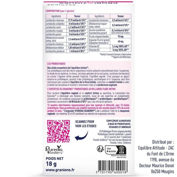 Probiotiques Flore Intime - 40 gélules