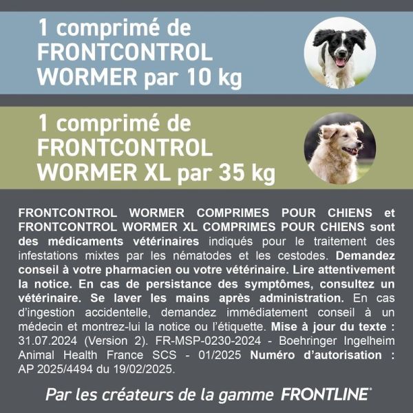 Wormer Vermifuge Chien - 2 comprimes
