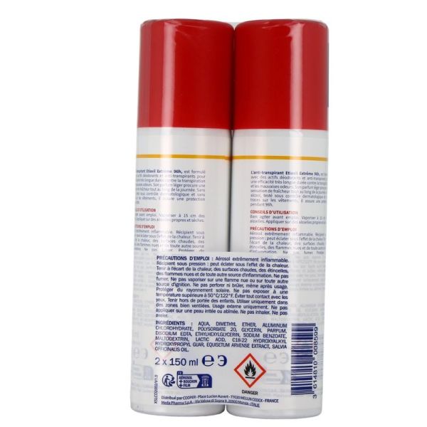 Anti-Transpirant Aérosol Extrême 96H - peau normales - 150 ml