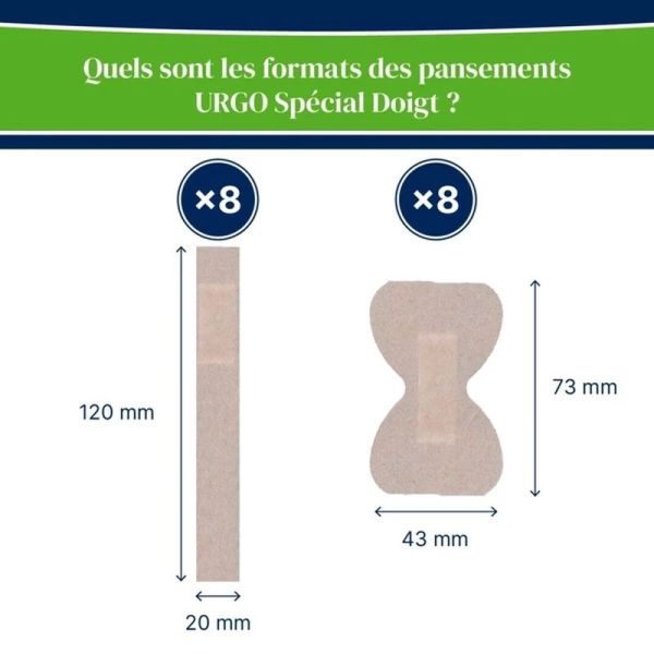Doigts - 16 pansements, 2 formats