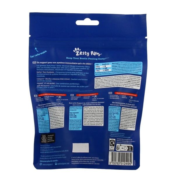 Zesty Paws Senior Advanced Soutien immunitaire et peau Saumon - Chien senior 200 g