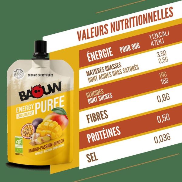 Energy Purees Mango - Passion - Ginger - 90 g