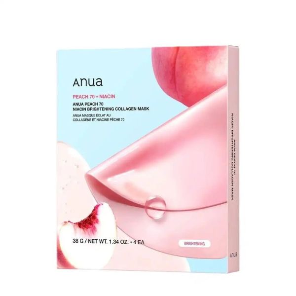 PEACH 70 + NIACIN - Masque Éclat au Collagène et Niacine Pêche 70 - 4 Unités