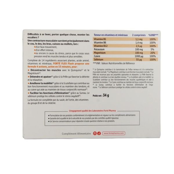 Flex Flash D-Contract' Muscles - Effervescent - 20 comprimés