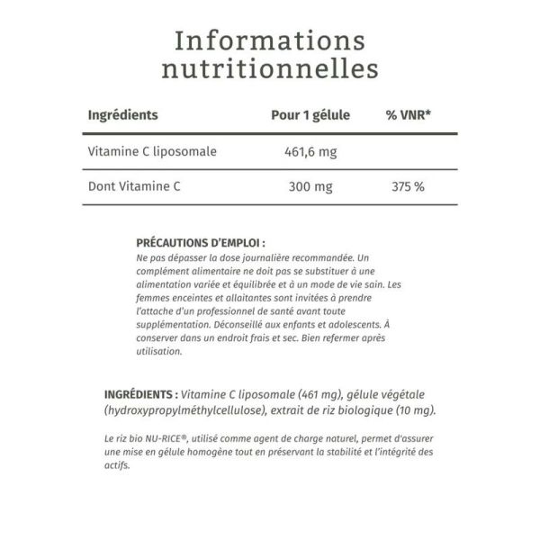 Vitamine C Liposomale 300 mg - 30 gelules