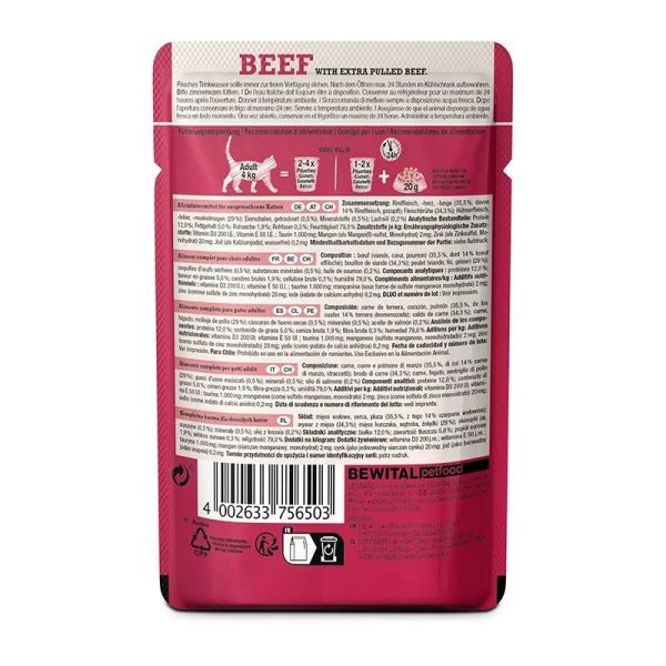 Leonardo Sachet Fraîcheur Boeuf + Extra Pulled Boeuf - Chat 70 g