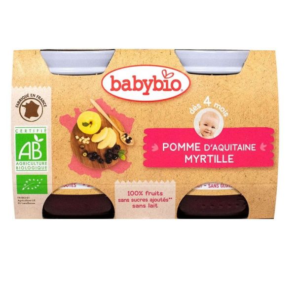 Vitbabybio Pomme/Myrtille 2X130G