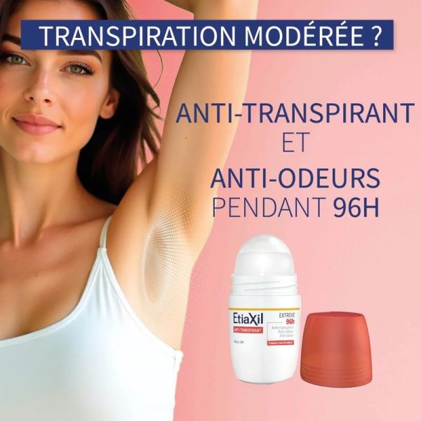 Roll-on anti-transpirant extrême 96 h - Lot de 2 - 2 x 50 ml