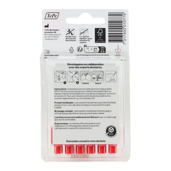 TePe Brossettes interdentaires originales 0,70 mm (x6)