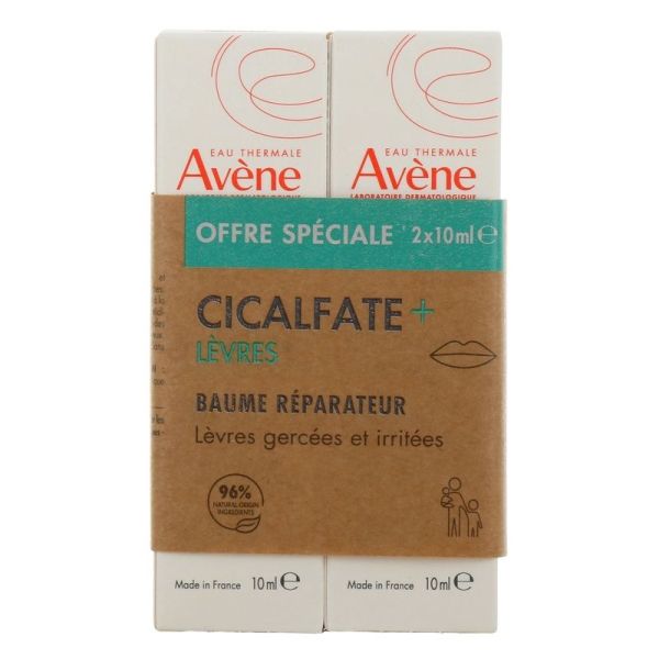 Baume Réparateur Duo - Lèvres Gercées et Irritées CICALFATE + - 2 x 10 ml