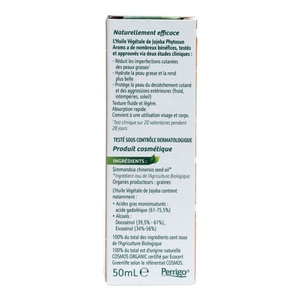 Huile vegetale de Jojoba Bio - 50 ml