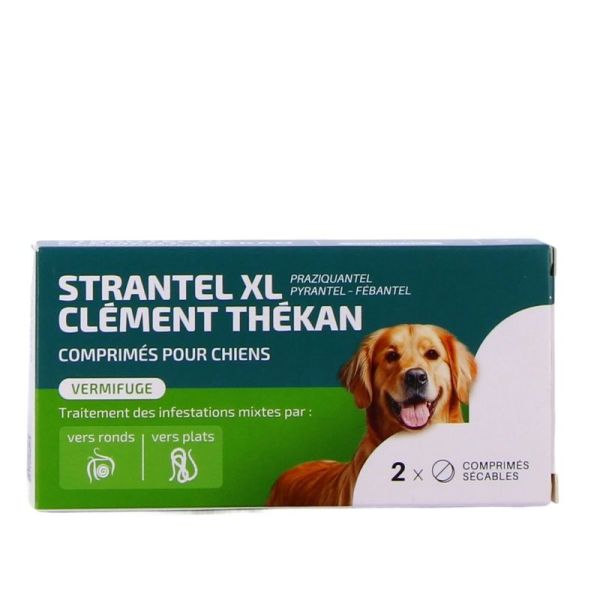 Strantel vermifuges comprimés pour chiens arôme porc - 2 comprimés sécables