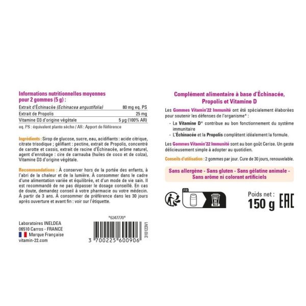 GOMMES IMMUNITÉ - 60 gommes