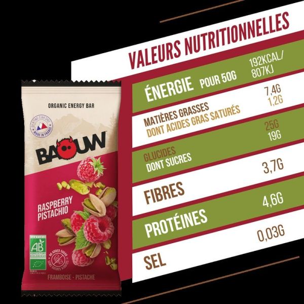 Energy Bars Raspberry - Pistachio - 50 g