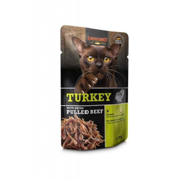 Leonardo Sachet Fraicheur Dinde + Extra Pulled Boeuf - 70 g