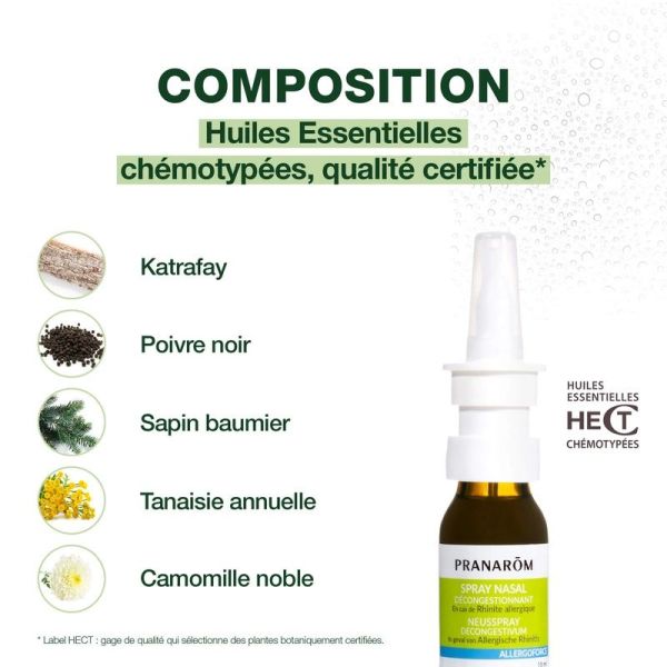 Spray nasal décongestionnant pour rhinite allergique - 15 mL