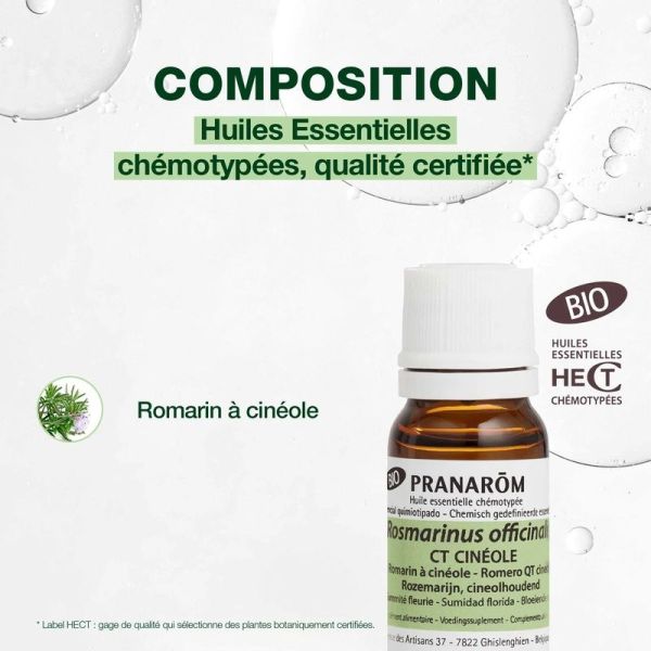 Huile Essentielle de Romarin à cinéole - Bio - 10 ml