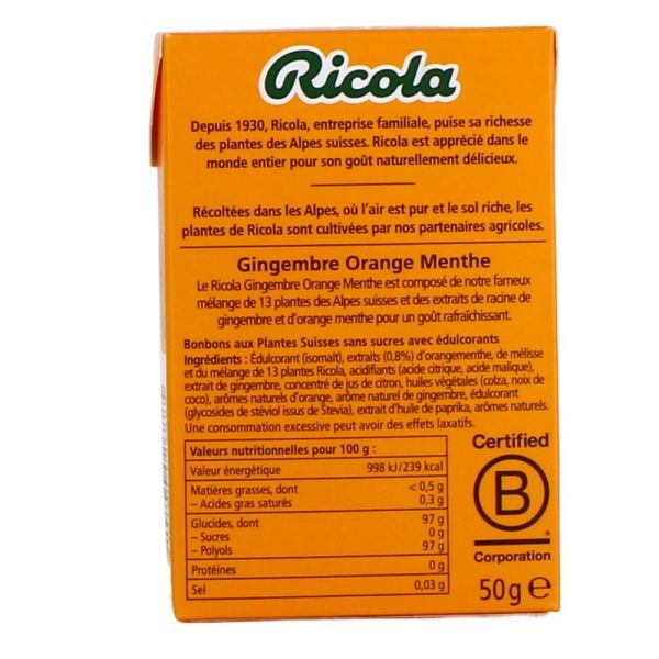 Bonbons Gingembre Orange Menthe - 50 g