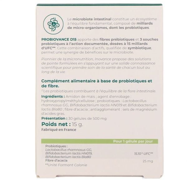PROBIOVANCE D15 - 30 gélules