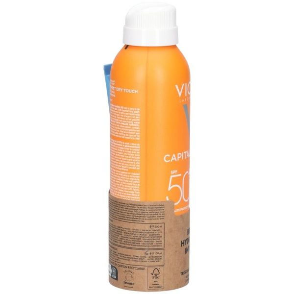 Brume Hydratante Invisible SPF50+ Capital Soleil - 200 ml, Lait Apaisant Apres-Soleil 100 ml offert