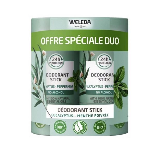 Weleda Déodorant Eucalyptus Menthe Poivrée Lot de 2 x 50 g